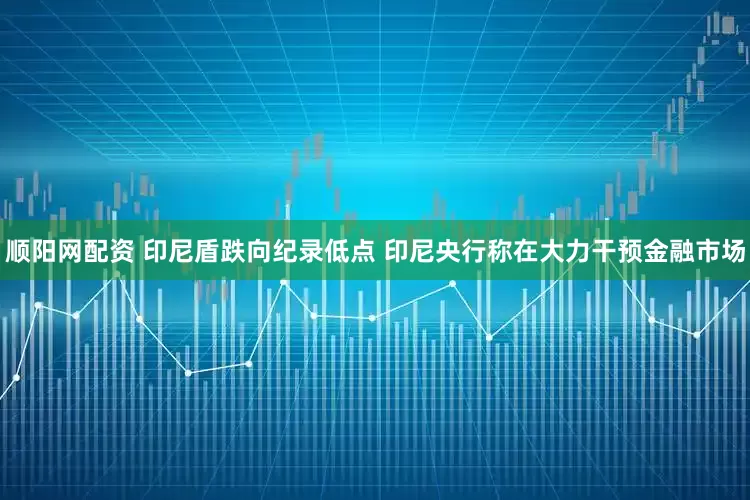 顺阳网配资 印尼盾跌向纪录低点 印尼央行称在大力干预金融市场
